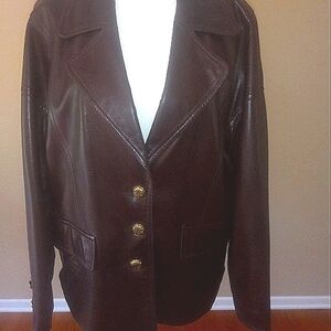 Chanel Brown Vintage Lambskin Leather Jacket
